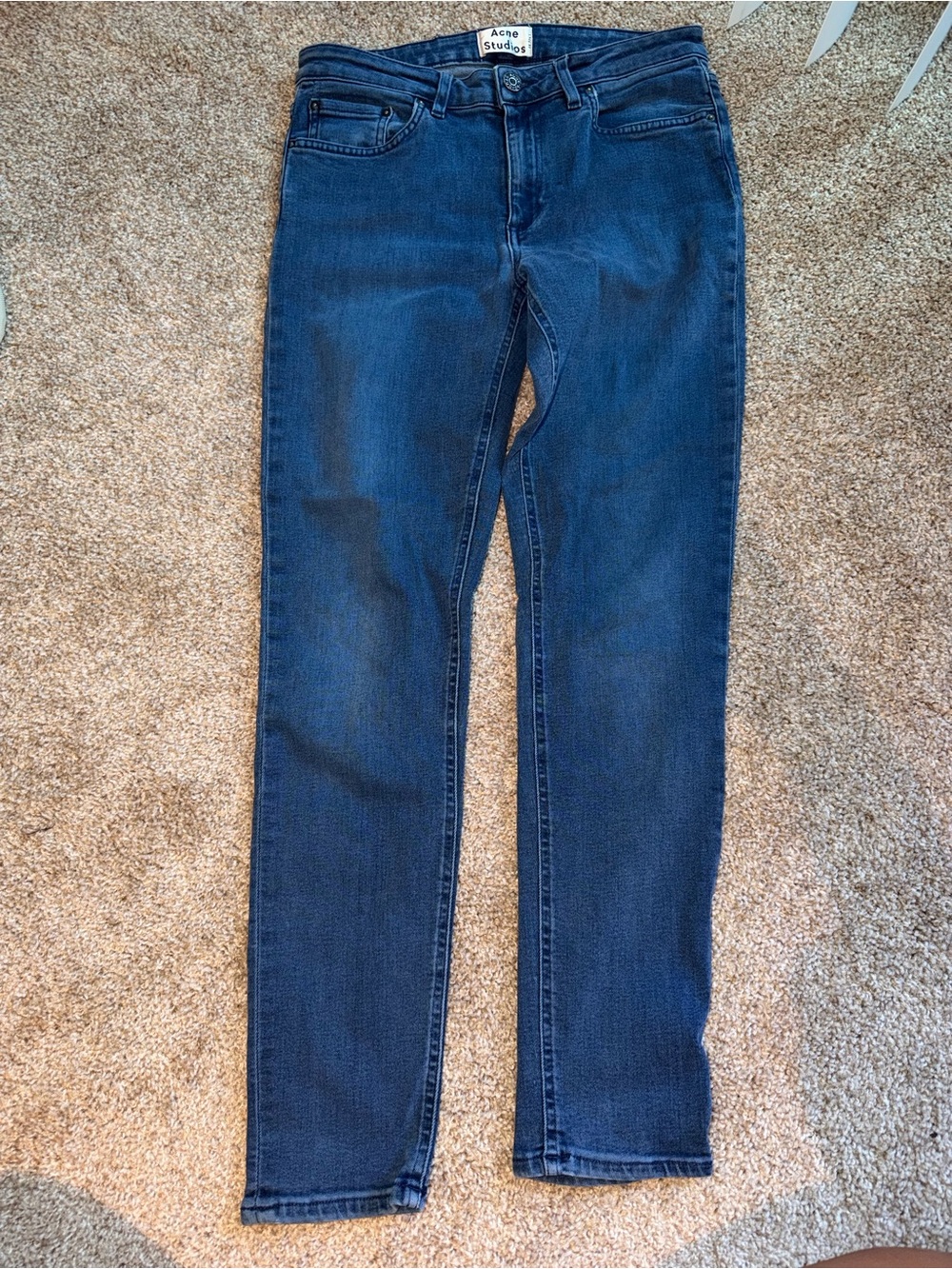 Acne Studios Blue Denim Jeans Skin 5 Overdye 30X32